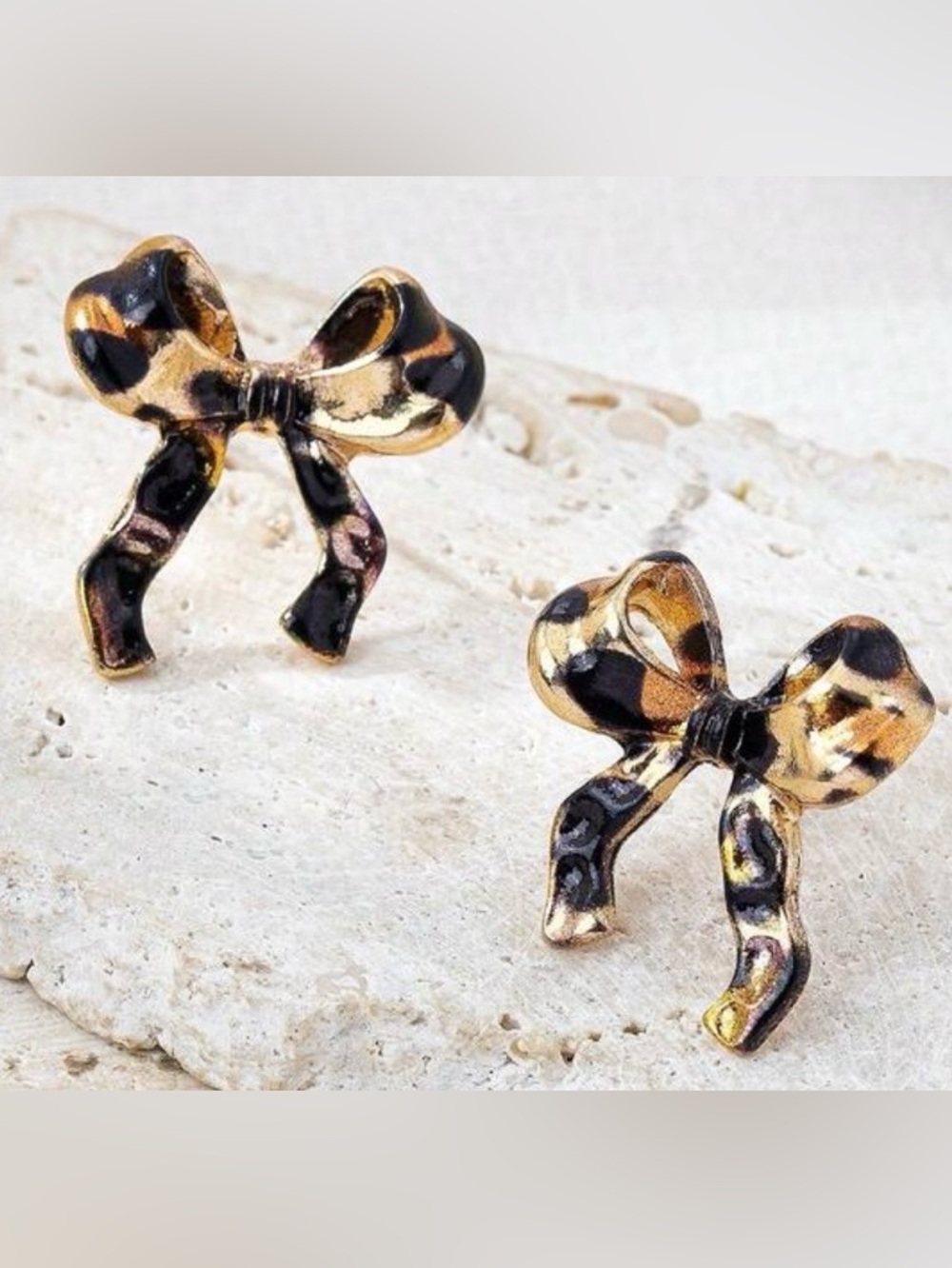Animal Print Bow Earrings